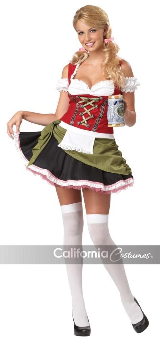 California Costumes Women’s Bavarian Bar Maid Costume red green black white